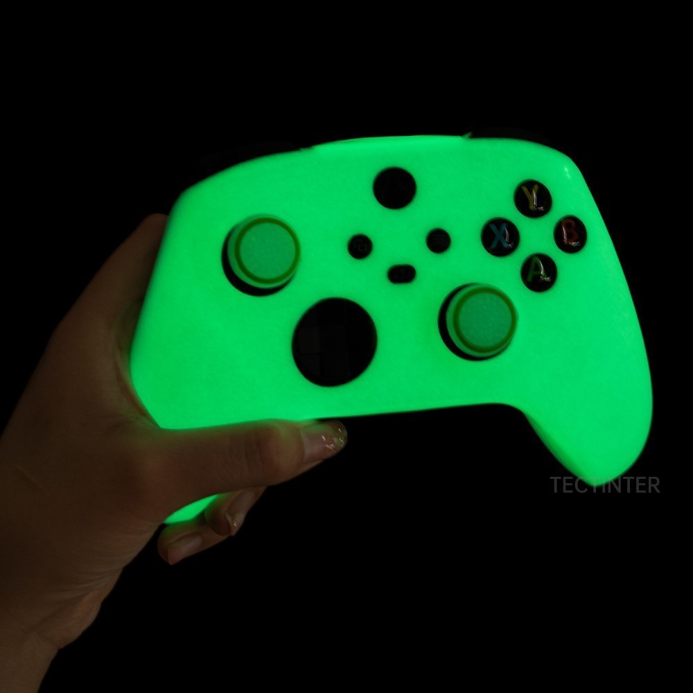 Gaming Accessories Xbox Series X - เคสสําหรับ Xbox Series X/S Gamepad ซิลิโคนส่องสว่างสีเขียวเรืองแสง