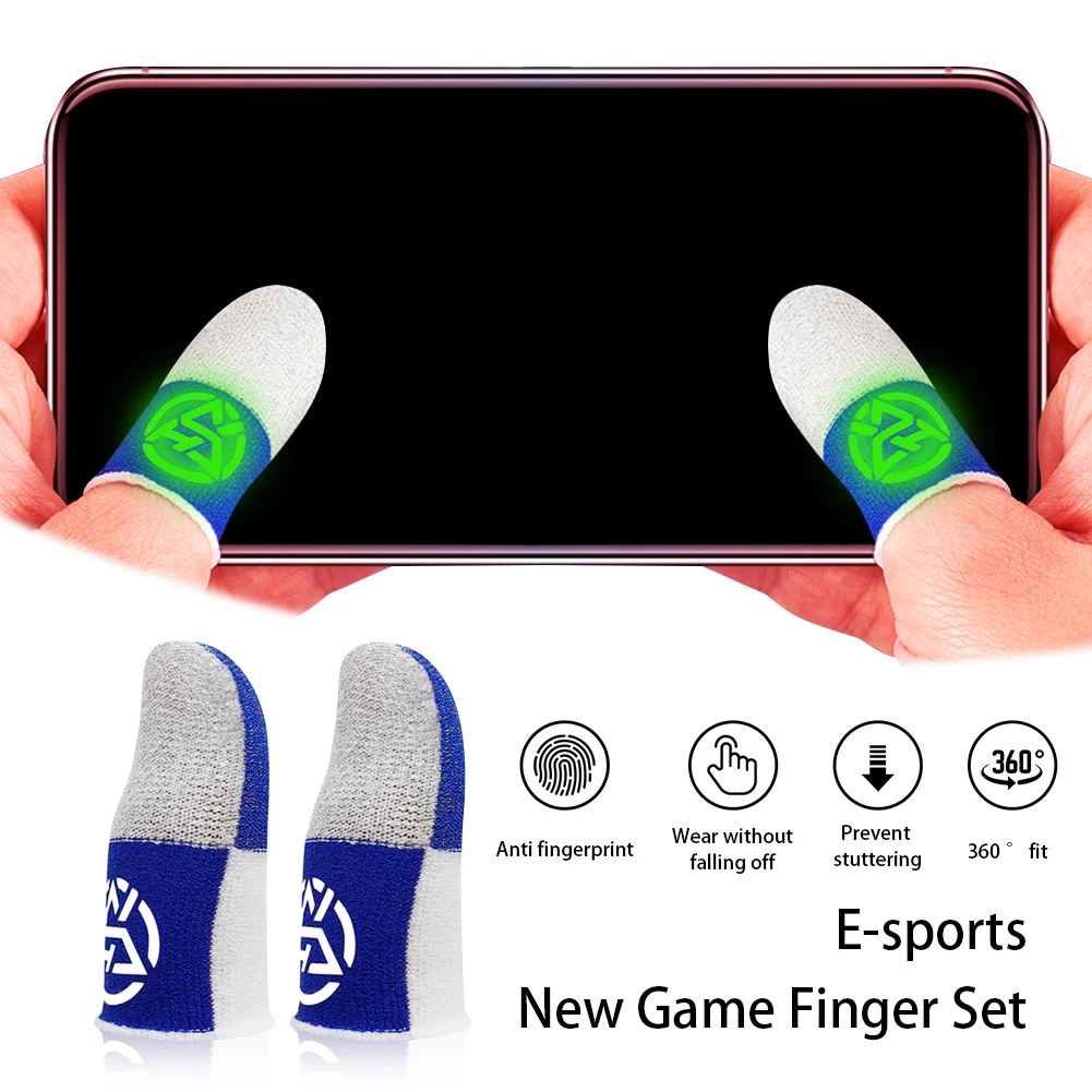 Gaming Accessories Phone - 1คู่ปลอกหุ้มปลายนิ้วสำหรับเกมมือถือ pubg ระบายอากาศได้ปลอกสวมนิ้วสำหรับเล่นเกมมือถือหน้าจอสัมผัสถุงมือนิ้วหัวแม่มือเรืองแสง
