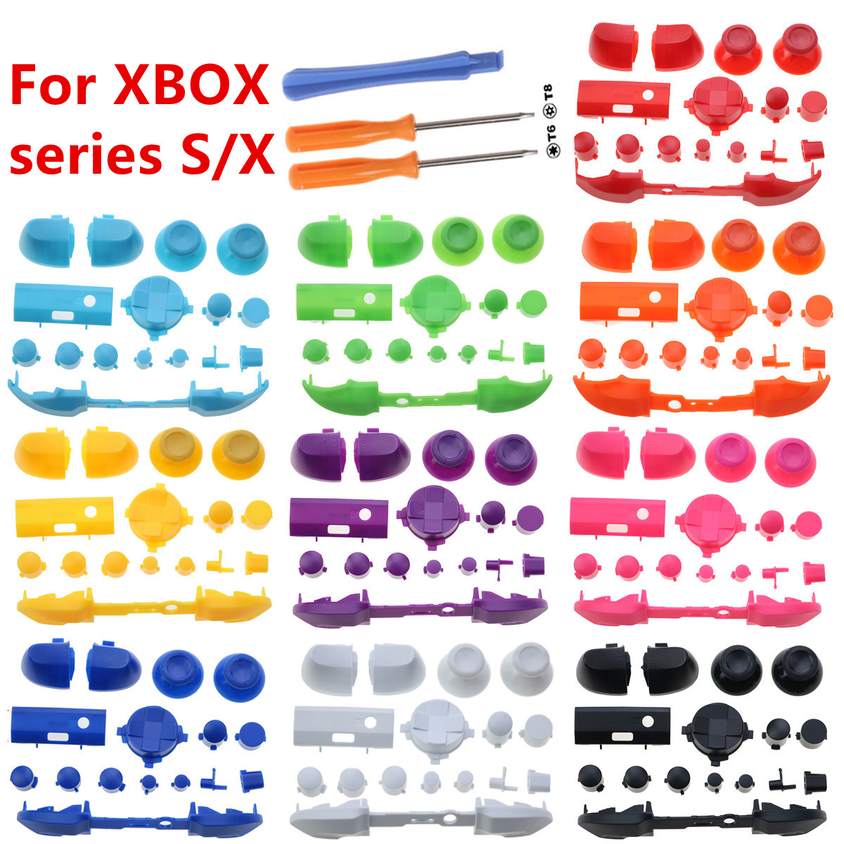 Gaming Accessories Xbox Series X - ชิ้นส่วนอะไหล่แป้นทั้งชุดปุ่มสำหรับ Xbox Series XS คอนโทรลเลอร์ abxy