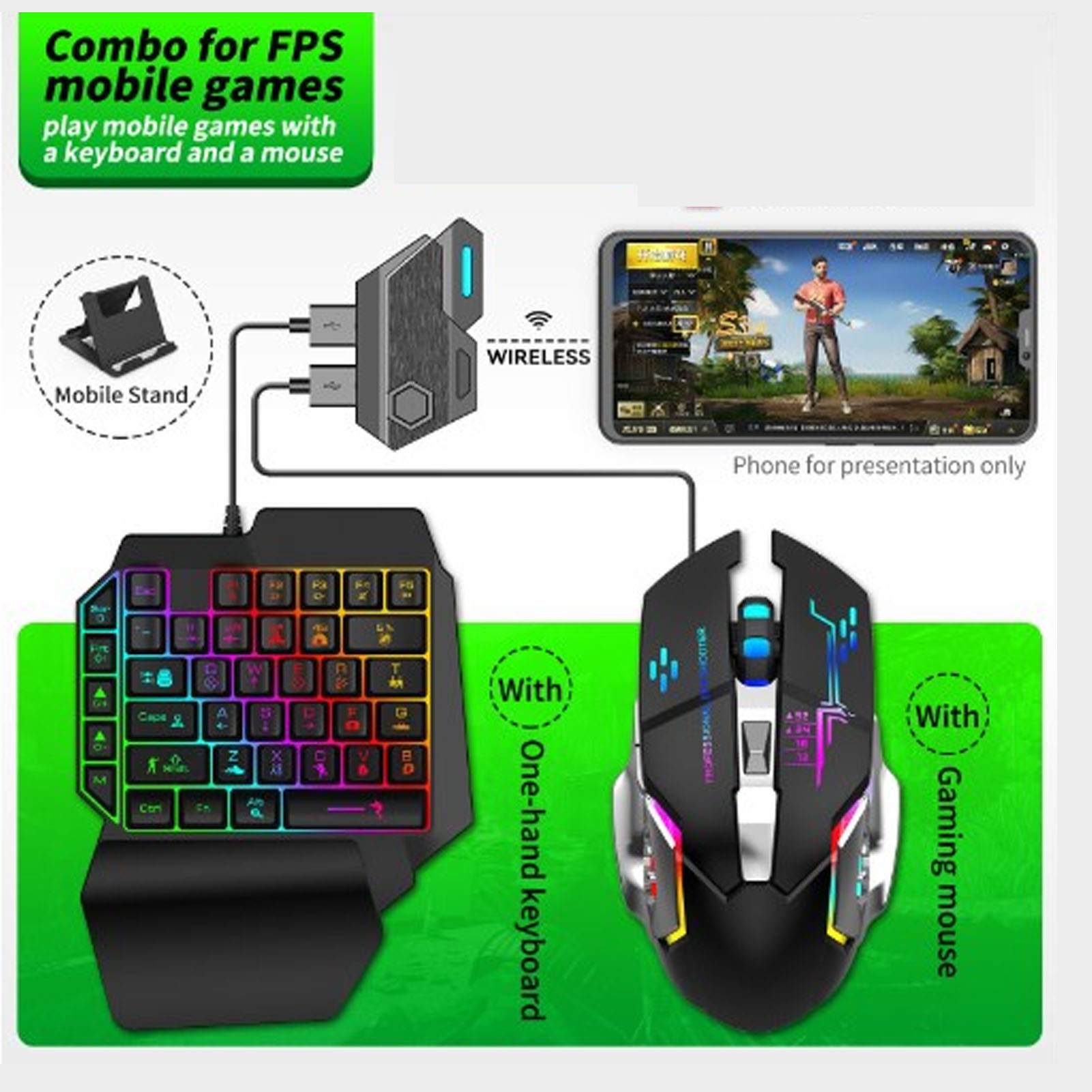 ชุดแปลงเมาส์คีย์บอร์ด ชุดคีย์บ - Gaming Accessories Phone บทวิจารณ์และราคา